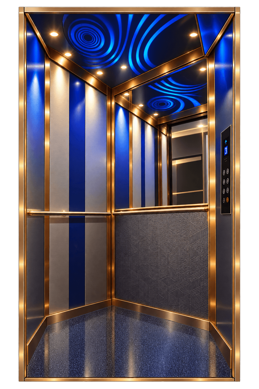 MS lift cabin design 04 — LED ceiling cabin