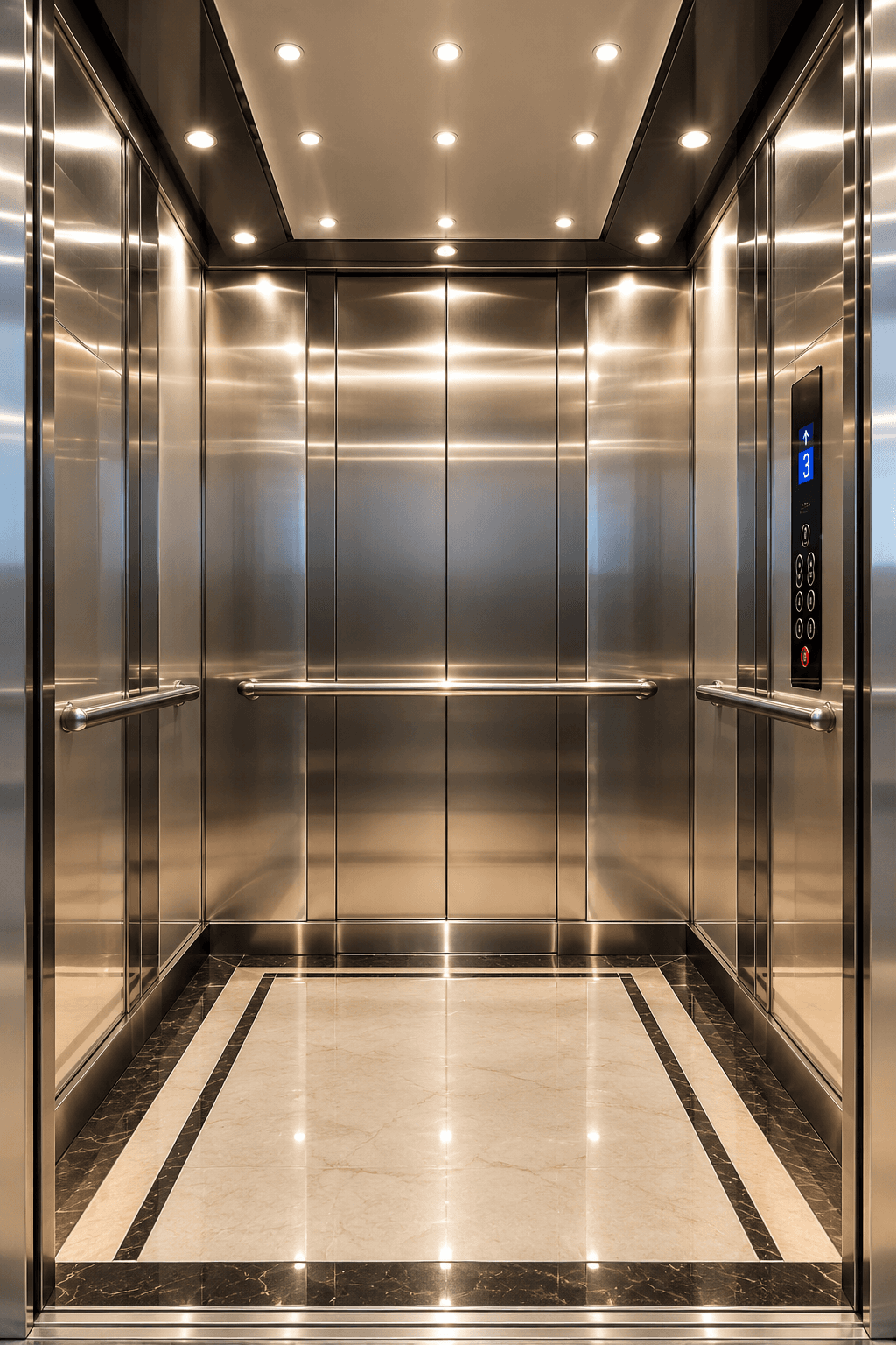 DOTEC Classic stainless steel elevator cabin — ss1