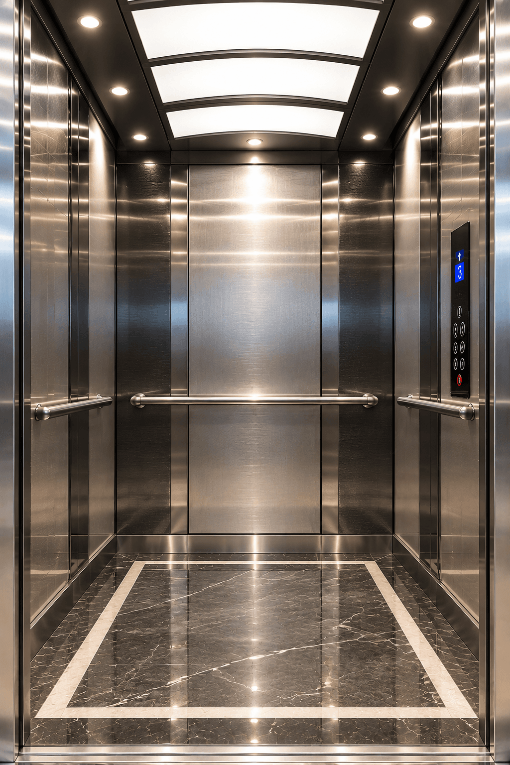 DOTEC Modern stainless steel elevator cabin — ss4