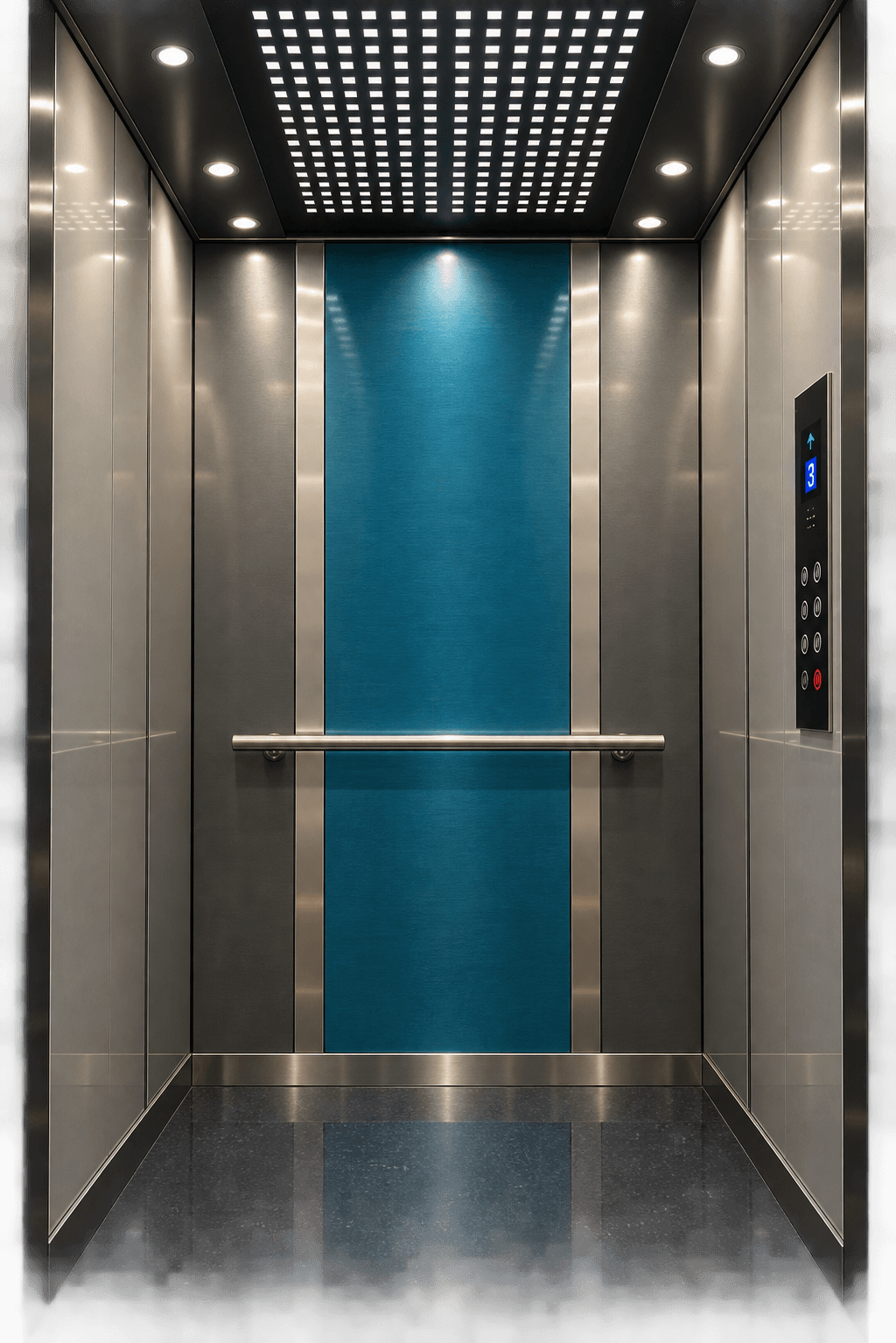 DOTEC Executive stainless steel elevator cabin — ss6