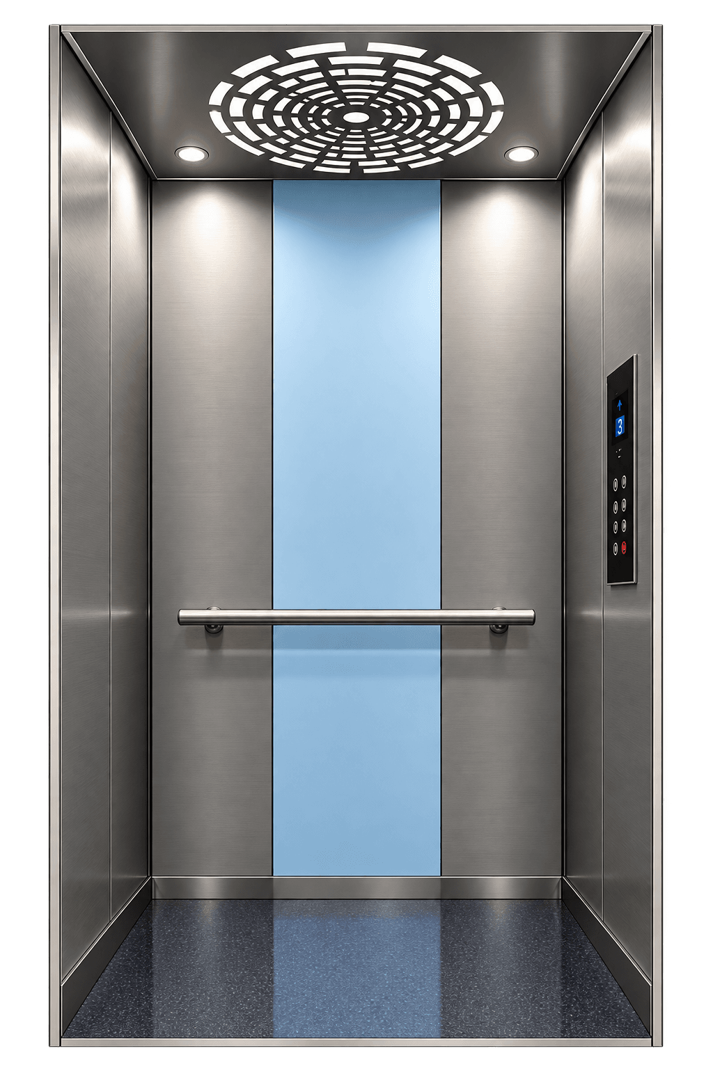 MS lift cabin design 01 — classic powder-coat finish